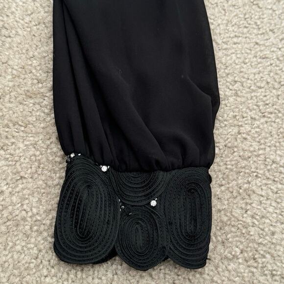 Vintage Louise Ricci Embroidered Rhinestone Embellished Jacket Black size 20 - Picture 6 of 15